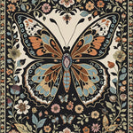 Ultra Soft Area Rug, Non Slip, Stain Resistant, Washable Area Rugs for Living Room, Bedroom, Boho Insect Print Non-Slip Playroom(Black) - ODIKA