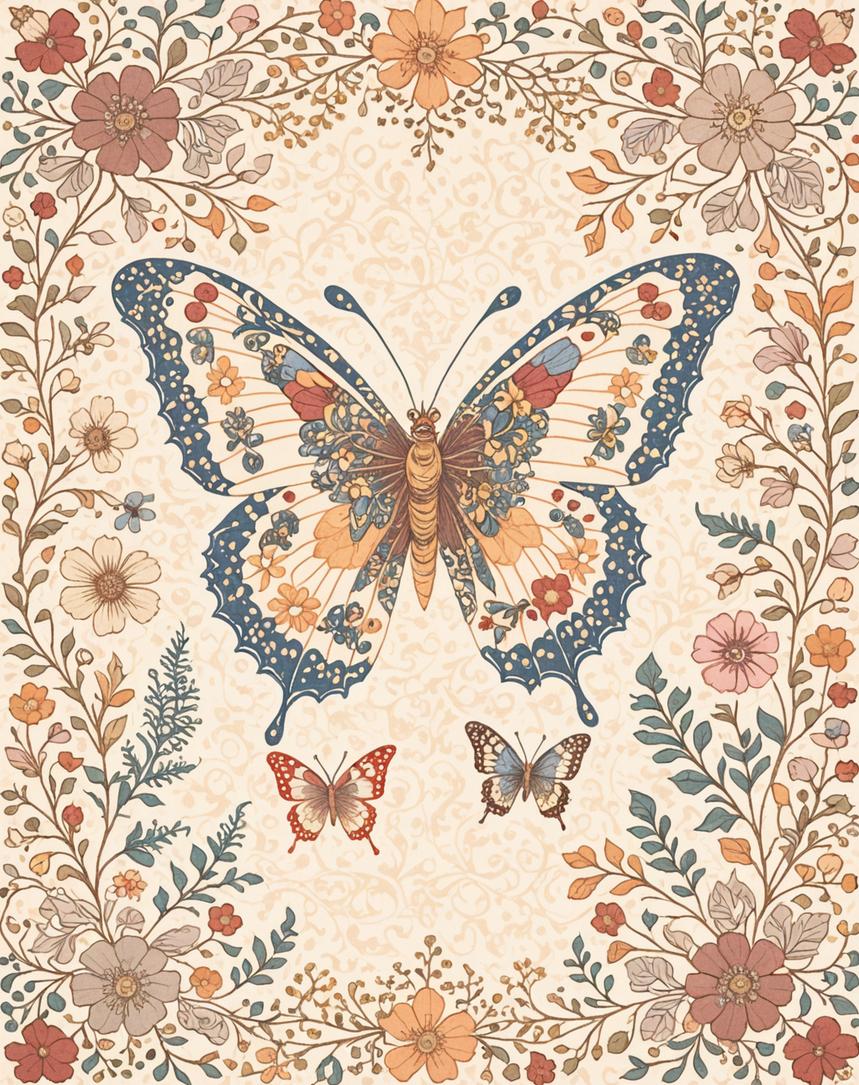 Ultra Soft Area Rug, Non Slip, Stain Resistant, Washable Area Rugs for Living Room, Bedroom, Soft Modern Butterfly Nursery Rug(Beige) - ODIKA