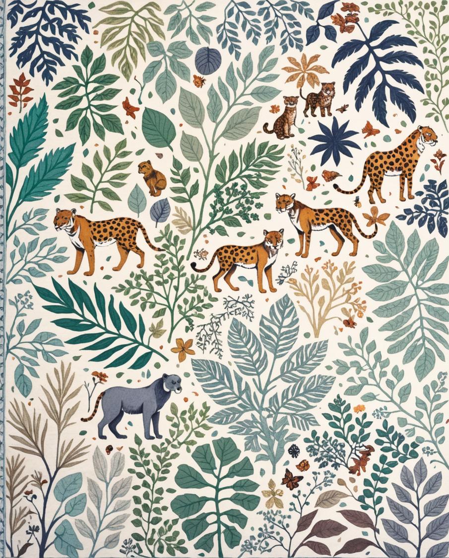 Ultra Soft Area Rug, Non Slip, Stain Resistant, Washable Area Rugs for Living Room, Bedroom, Soft Modern Jungle Print Nursery Rug(Ivory) - ODIKA