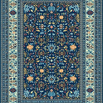 Ultra Soft Area Rug, Non Slip, Stain Resistant, Washable Area Rugs for Living Room, Bedroom, Vintage Boho Oriental Jungle(Blue) - ODIKA