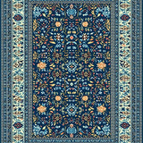Ultra Soft Area Rug, Non Slip, Stain Resistant, Washable Area Rugs for Living Room, Bedroom, Vintage Boho Oriental Jungle(Blue) - ODIKA