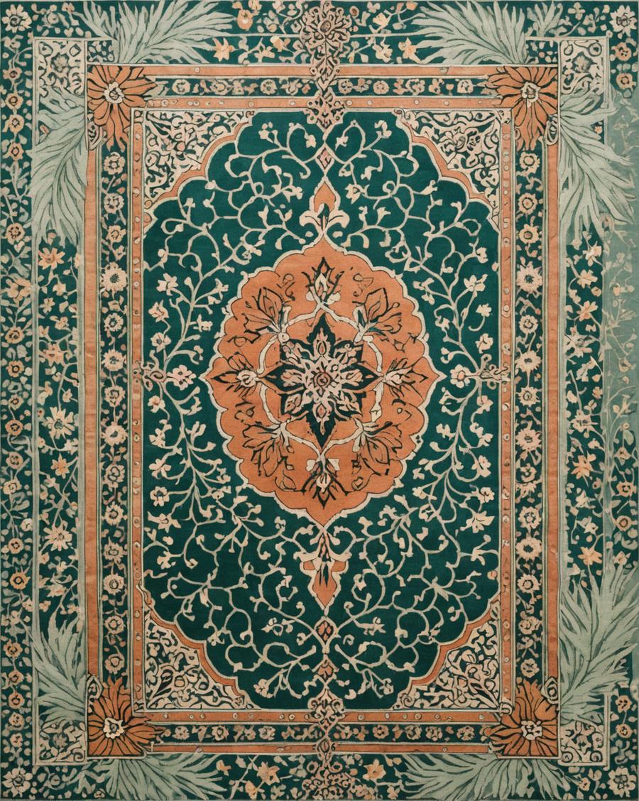 Ultra Soft Area Rug, Non Slip, Stain Resistant, Washable Area Rugs for Living Room, Bedroom, Boho Vintage Soft Non-Slip Living Room(Green) - ODIKA