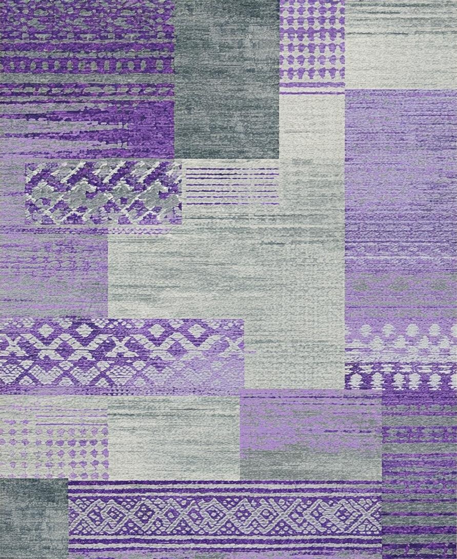 Ultra Soft Area Rug, Non Slip, Stain Resistant, Washable Area Rugs for Living Room, Bedroom, Kids Space Themed(Purple) - ODIKA