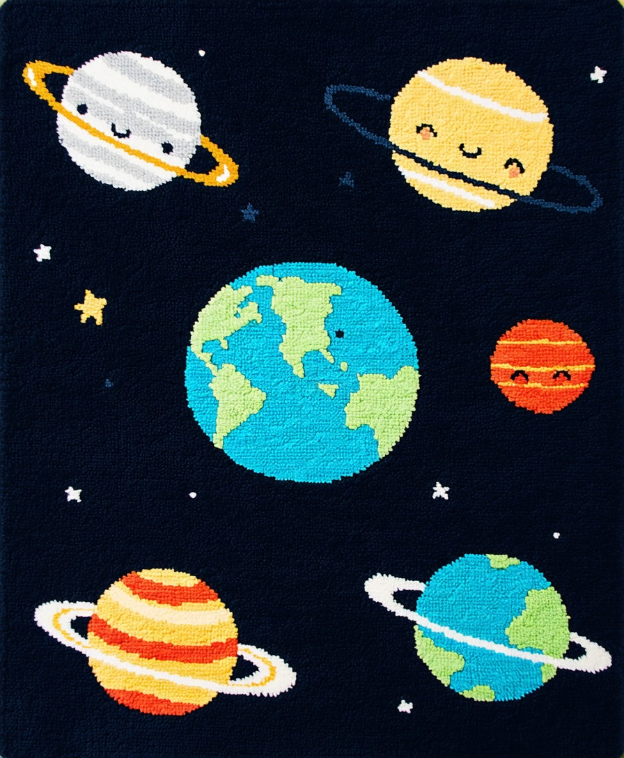 Ultra Soft Area Rug, Non Slip, Stain Resistant, Washable Area Rugs for Living Room, Bedroom, Outer Space Kids Rug(Black) - ODIKA