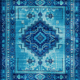 Ultra Soft Area Rug, Non Slip, Stain Resistant, Washable Area Rugs for Living Room, Bedroom, Carousel Kids Playroom(Blue) - ODIKA
