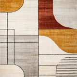 Modern Beige Hallway Runner(Beige)
