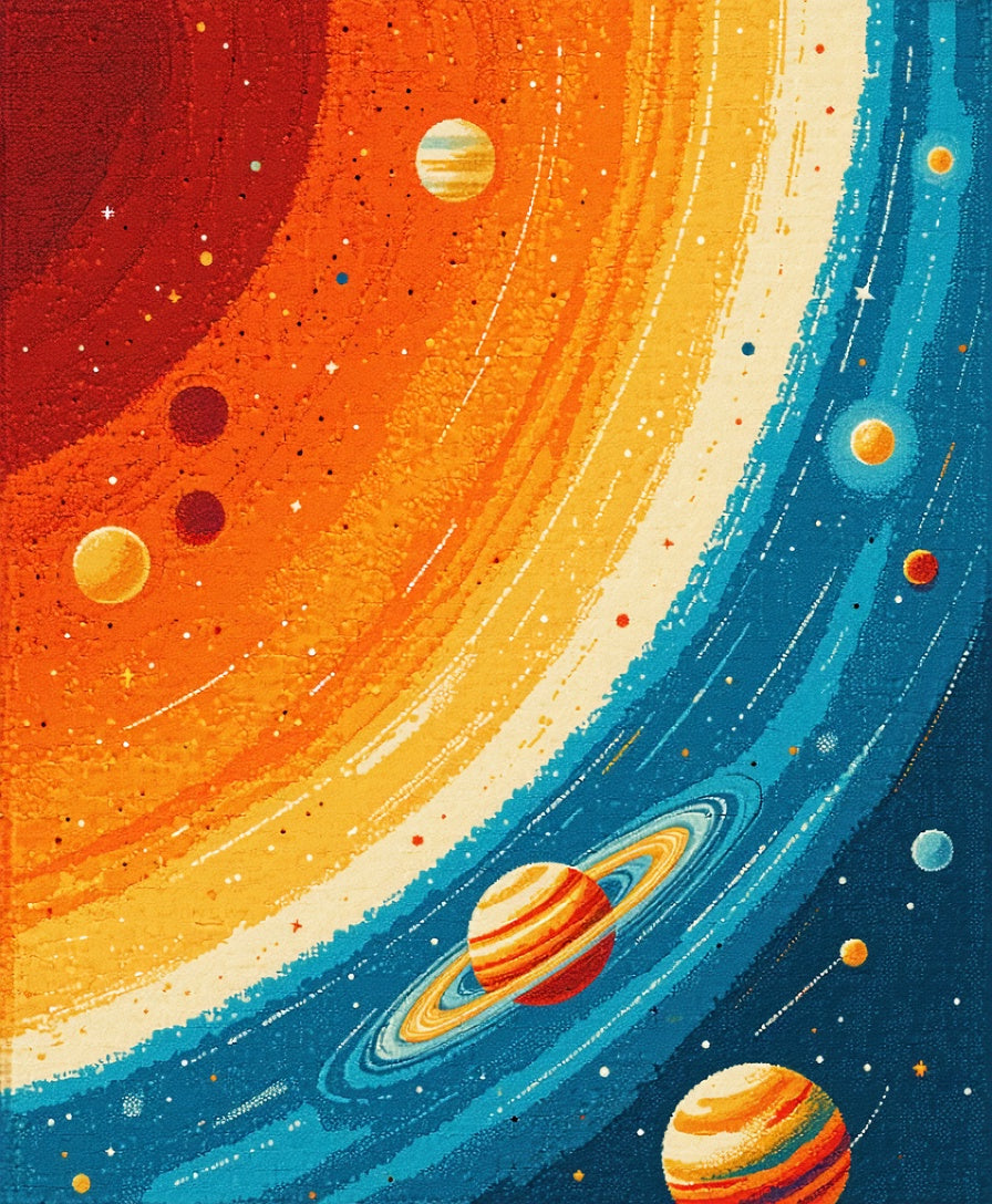 Ultra Soft Area Rug, Non Slip, Stain Resistant, Washable Area Rugs for Living Room, Bedroom, Solar System Kids Learning(Orange) - ODIKA