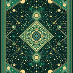 Ultra Soft Area Rug, Non Slip, Stain Resistant, Washable Area Rugs for Living Room, Bedroom, Vintage Celestial Zodiac(Green) - ODIKA