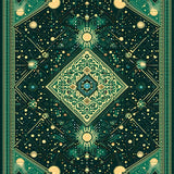 Ultra Soft Area Rug, Non Slip, Stain Resistant, Washable Area Rugs for Living Room, Bedroom, Vintage Celestial Zodiac(Green) - ODIKA