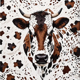 Ultra Soft Area Rug, Non Slip, Stain Resistant, Washable Area Rugs for Living Room, Bedroom, Non-Slip Cow Print Western Decor(White) - ODIKA