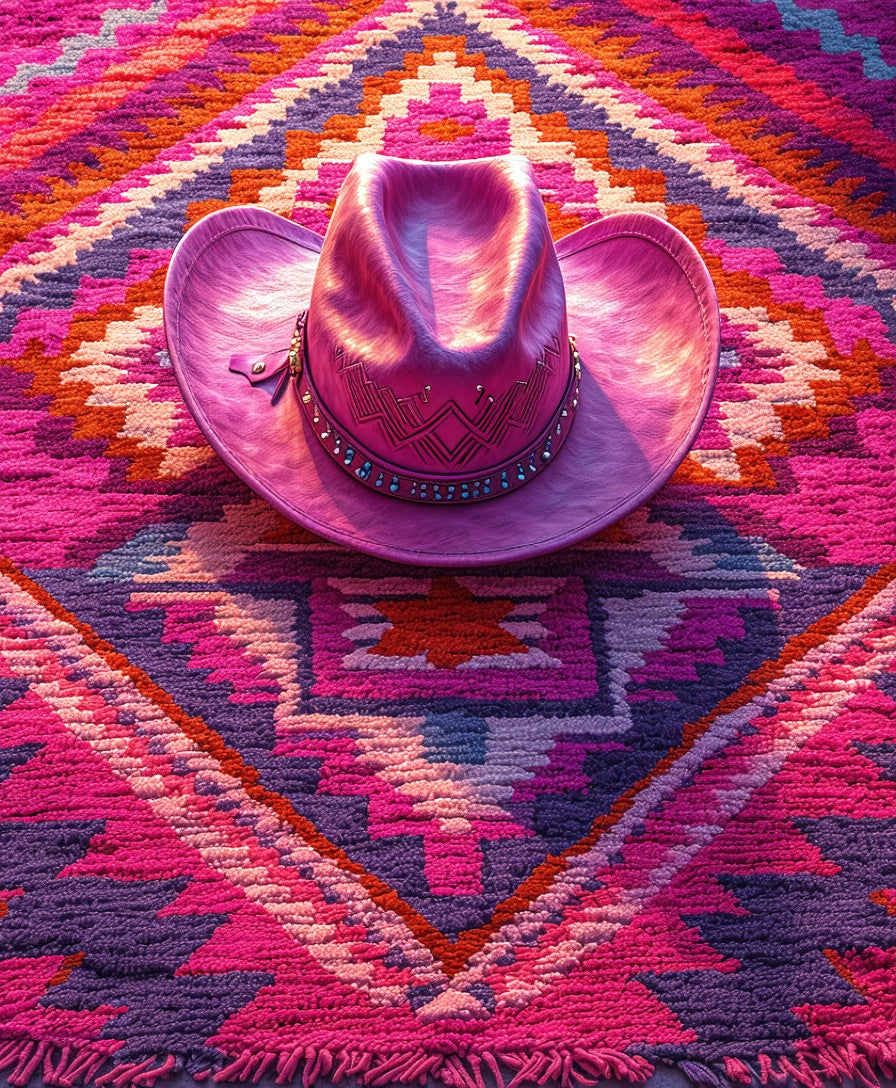 Ultra Soft Area Rug, Non Slip, Stain Resistant, Washable Area Rugs for Living Room, Bedroom, Funky Western Cowgirl Non-Slip Bath Mat(Pink) - ODIKA