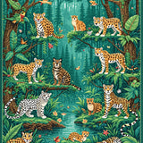 Neutral Jungle Animal Kids Room Non Slip(Green)