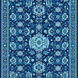 Transitional Dark Blue Playroom Non Shedding(Blue)
