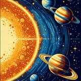 Galaxy Design Boys Playmat with Planets(Yellow)