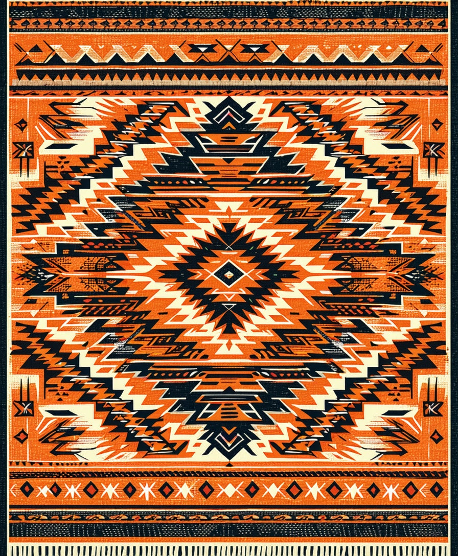 Ultra Soft Area Rug, Non Slip, Stain Resistant, Washable Area Rugs for Living Room, Bedroom, Boho Geometric Stain Resistant Living Room(Orange) - ODIKA