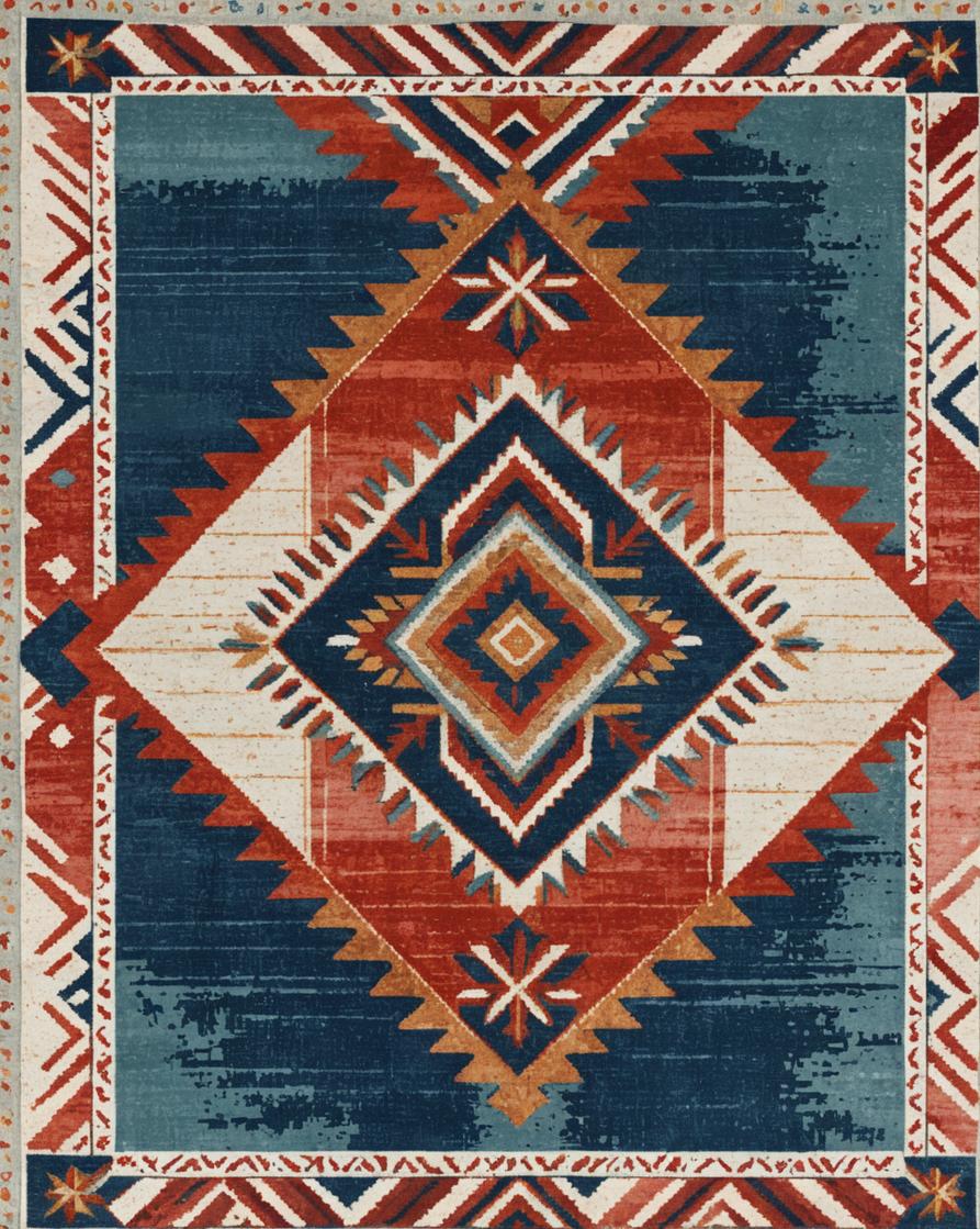 Ultra Soft Area Rug, Non Slip, Stain Resistant, Washable Area Rugs for Living Room, Bedroom, Soft Vintage Southwestern Reading Nook(Red) - ODIKA