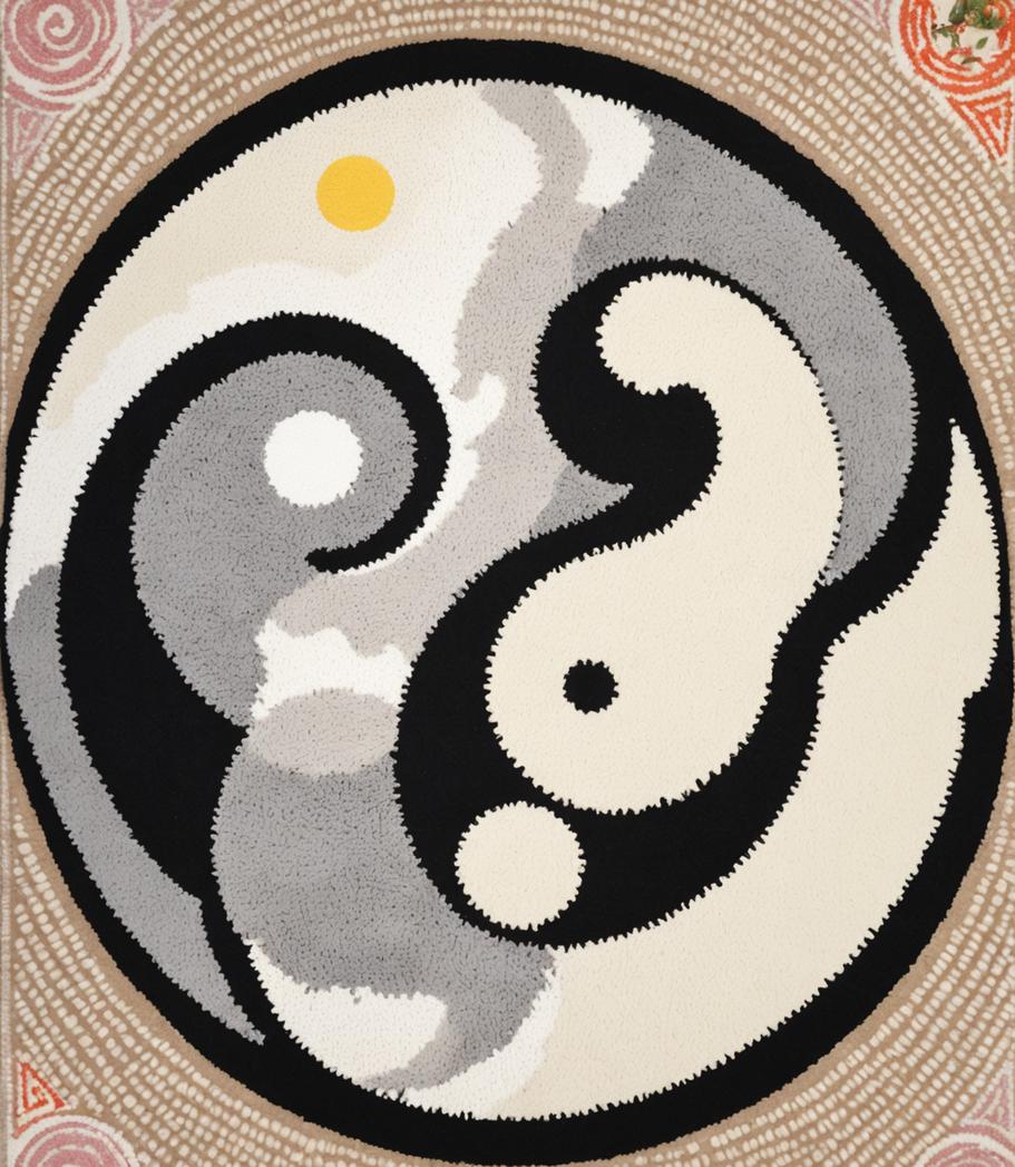 Ultra Soft Area Rug, Non Slip, Stain Resistant, Washable Area Rugs for Living Room, Bedroom, yin yang happy face(Gray) - ODIKA