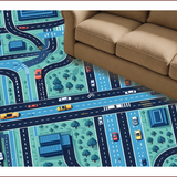 Educational Race Track Play Mat for Toddlers(Blue)