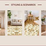 Vintage Floral Non Slip Entryway(Beige)