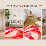 Artful Geometric Leaf Arrangement(Red)