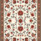 Floral Boho Low Pile(White)