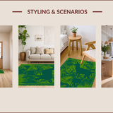Ultra Soft Area Rug, Non Slip, Stain Resistant, Washable Area Rugs for Living Room, Bedroom, Abstract Jungle Animal(Green) - ODIKA