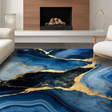 Luxurious Gold Abstract Waves(Blue)