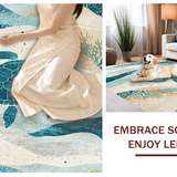 Shoreline Splendor Beach With Tropical Sea Life Harmony(Beige)