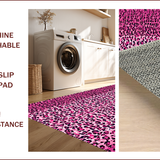 Ultra Soft Area Rug, Non Slip, Stain Resistant, Washable Area Rugs for Living Room, Bedroom, Vibrant Pink Leopard Print Girls Bedroom Rug(Pink)