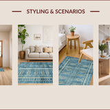 Eclectic Geometric Blue Beige Harmony(Blue)