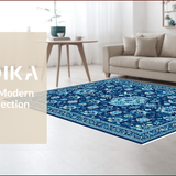 Transitional Dark Blue Playroom Non Shedding(Blue)