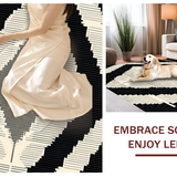 Sleek Monochrome Geometric Motif(Beige)