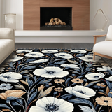 Elegant Poppy Blossom Print(Black)