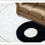 Ultra Soft Area Rug, Non Slip, Stain Resistant, Washable Area Rugs for Living Room, Bedroom, Modern Yin Yang Washable Living Room Rug(White) - ODIKA