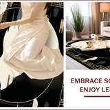 Elegant Velvet Yin Yang Motif(Black)