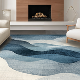 Abstract Art Grey & Blue Watercolor Inspired Design(Blue)