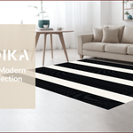 Ultra Soft Area Rug, Non Slip, Stain Resistant, Washable Area Rugs for Living Room, Bedroom, Contemporary Black Handmade Wool Living Room(Black) - ODIKA