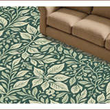 Ultra Soft Area Rug, Non Slip, Stain Resistant, Washable Area Rugs for Living Room, Bedroom, Vintage Woodcut Print(Green) - ODIKA