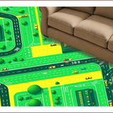 Vibrant Urban Landscape Motif(Green)