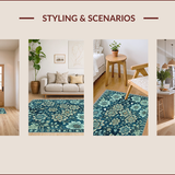 Floral Area for Dining Room Decor(Blue)