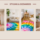 Pastel Tie Dye Girls Fluffy Area(Pink)