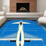 Playful Supersonic Plane Motif(Blue)