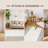 Elegant Cream and Gray Geometric Motif(Beige)