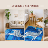 Modern Blue Geometric Fusion(Blue)
