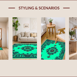 Boho Turquoise Area for High Traffic(Green)