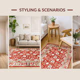 Vibrant Khaki Tiled(Red)