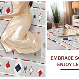 Rustic Red and Grey Tiled Motif(Gray)