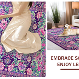 Whimsical Purple Floral Tapestry(Purple)