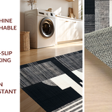 Modern Stripe Symphony Black and White Geometric Patterned(Black)