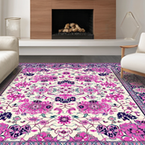 Rustic Purple Tiled Botanical(Ivory)